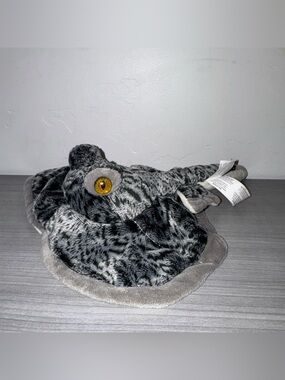 Fiesta Toys Stingray Manta Plush Stuffed Animal Realistic Toy Spotted 13” Grey